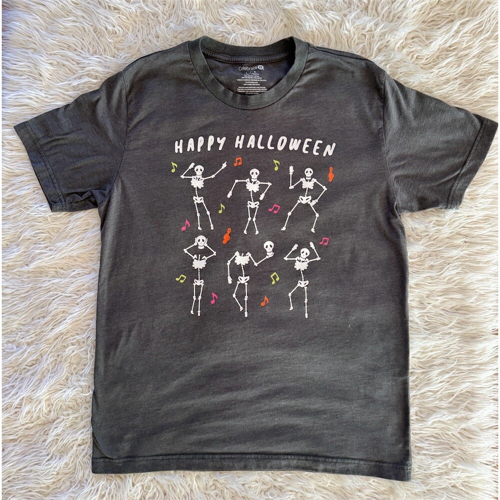 Celebrate It T-Shirt Unisex Adults Size L Gray Halloween Dancing